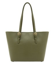 LESAC CHIARA Dollar-Shopper-Tasche aus Leder Olive - Damentaschen - 3