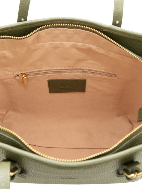 CHIARA Dollar-Shopper-Tasche aus Leder Olive - Damentaschen