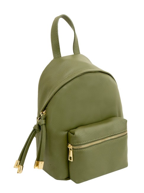 VANESSA Dollar-Rucksack aus Leder Olive - Damentaschen