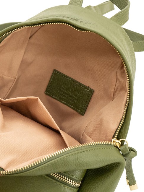 VANESSA Dollar-Rucksack aus Leder Olive - Damentaschen