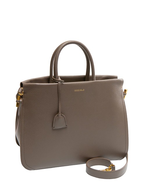 BLUE SOFT Handtasche aus geh&auml;mmertem Leder Ebenholz - Damentaschen