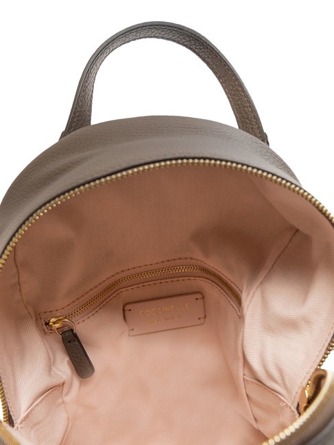 JEN Runder Lederrucksack mit Tasche Ebenholz - Damentaschen