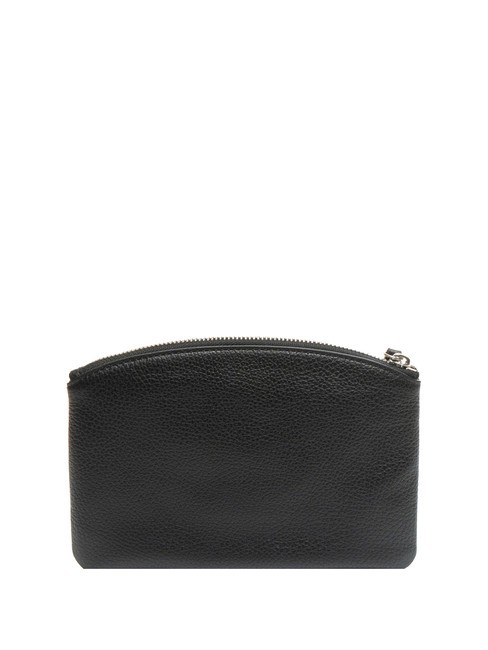 ROUNDED ENVELOPE Clutch aus Leder mit Manschette Schwarz - Damentaschen