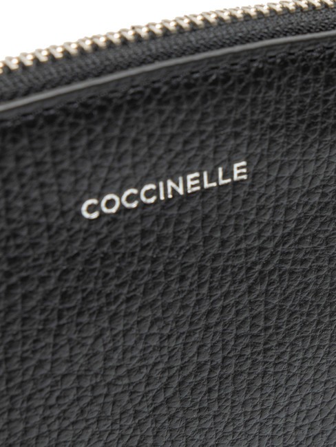 ROUNDED ENVELOPE Clutch aus Leder mit Manschette Schwarz - Damentaschen