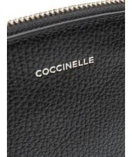 COCCINELLE ROUNDED ENVELOPE Clutch aus Leder mit Manschette Schwarz - Damentaschen - 4