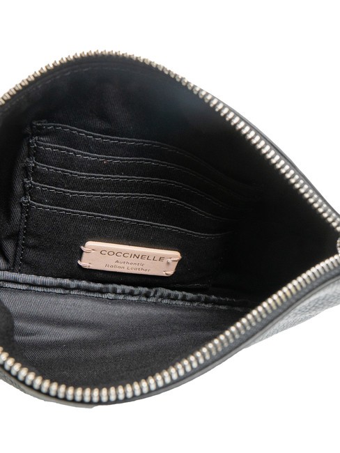 ROUNDED ENVELOPE Clutch aus Leder mit Manschette Schwarz - Damentaschen