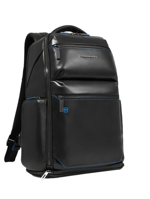 BLUE SQUARE  15,6-Zoll-Laptop-Rucksack aus Leder Schwarz - PC-Rucksäcke