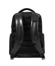 PIQUADRO BLUE SQUARE  15,6-Zoll-Laptop-Rucksack aus Leder Schwarz - PC-Rucksäcke - 3