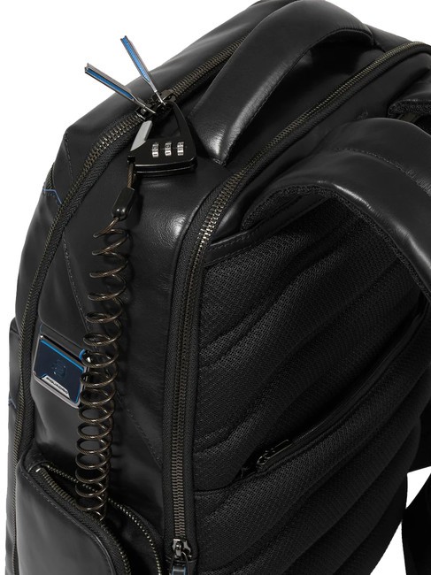 BLUE SQUARE  15,6-Zoll-Laptop-Rucksack aus Leder Schwarz - PC-Rucksäcke