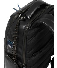 PIQUADRO BLUE SQUARE  15,6-Zoll-Laptop-Rucksack aus Leder Schwarz - PC-Rucksäcke - 4