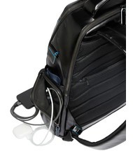 PIQUADRO BLUE SQUARE  15,6-Zoll-Laptop-Rucksack aus Leder Schwarz - PC-Rucksäcke - 7