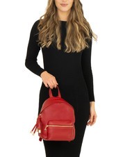 LESAC VANESSA Dollar-Rucksack aus Leder Rot - Damentaschen - 4