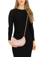 LESAC GIUDITTA Hobo-Tasche aus Leder mit Kette tausendj&auml;hriges Rosa - Damentaschen - 5