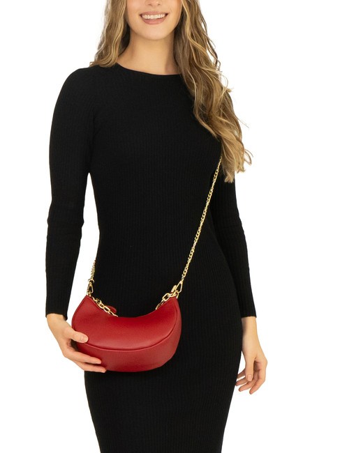 GIUDITTA Hobo-Tasche aus Leder mit Kette Rot - Damentaschen