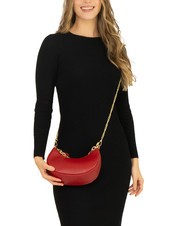 LESAC GIUDITTA Hobo-Tasche aus Leder mit Kette Rot - Damentaschen - 5