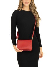 LESAC SIMONA Umhängetasche aus Tris-Dollar-Leder Rot - Damentaschen - 4