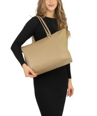 LESAC VIOLA  Einkaufstasche aus Leder helles Taupe - Damentaschen - 4