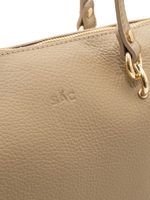 VIOLA  Einkaufstasche aus Leder helles Taupe - Damentaschen