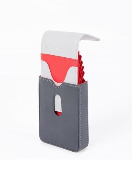 CAMPIONARIO - URBAN Kartenhalter aus Leder Grau - Brieftaschen Herren