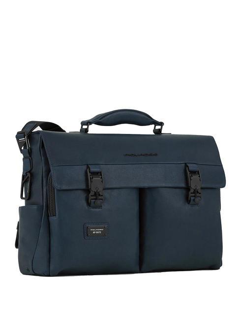 HARPER 15,6-Zoll-Laptop-Aktentasche aus Leder Blau - Arbeitstaschen