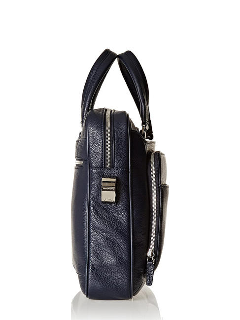 CAMPIONARIO - MODUS Aktentasche aus Leder f&uuml;r PC 14 " Blau - Arbeitstaschen