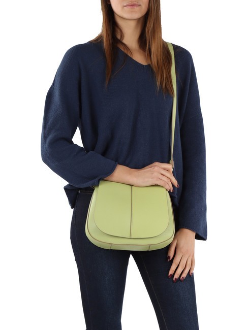 HELENA ROUND Ledertasche mit doppeltem Schultergurt unreif - Damentaschen