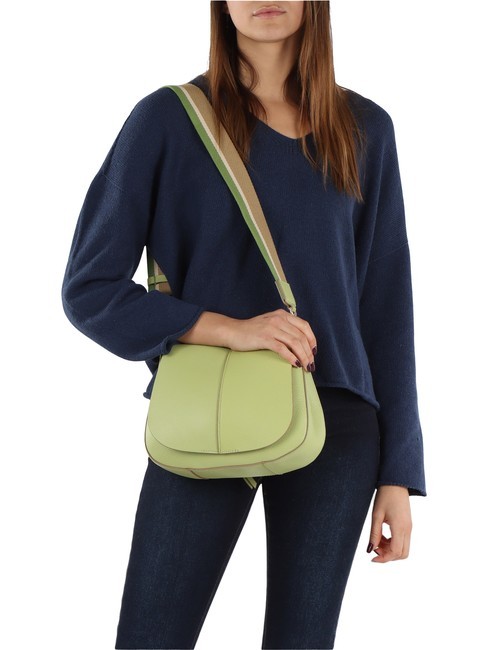 HELENA ROUND Ledertasche mit doppeltem Schultergurt unreif - Damentaschen