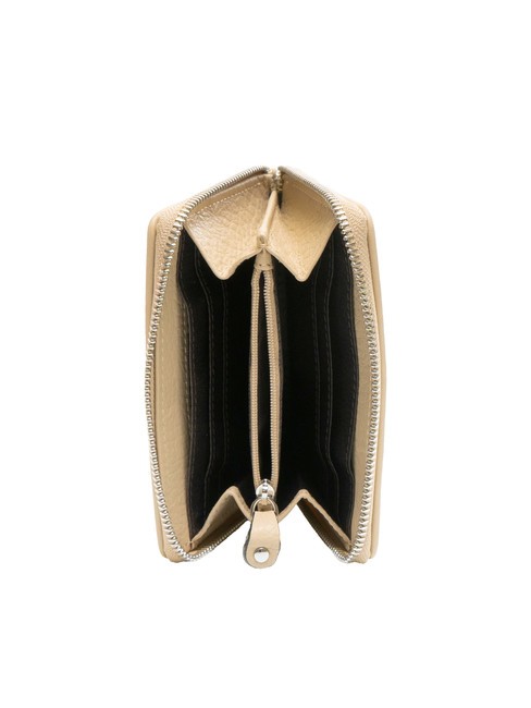 SIERRA Mittelgroße Lederbrieftasche mit umlaufendem Reißverschluss BEIGE - Brieftaschen Damen