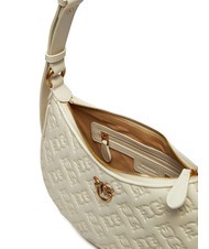 PINKO HALF MOON MINI  Umh&auml;ngetasche aus Leder Seide wei&szlig;-antikgold - Damentaschen - 4