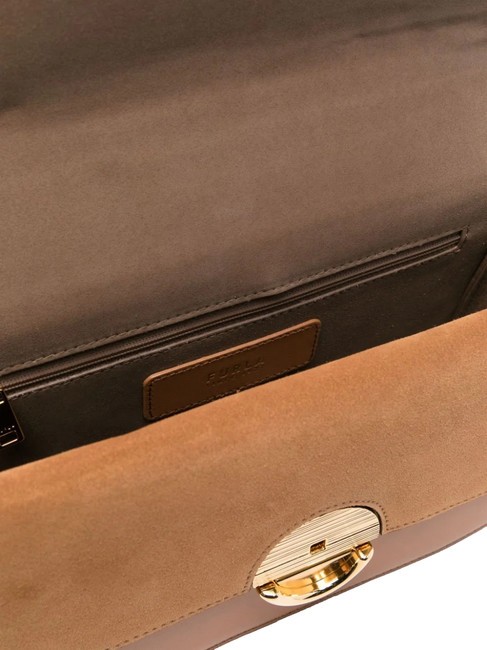 SFERA Umhängetasche aus Leder mit Klappe Brandy - Damentaschen