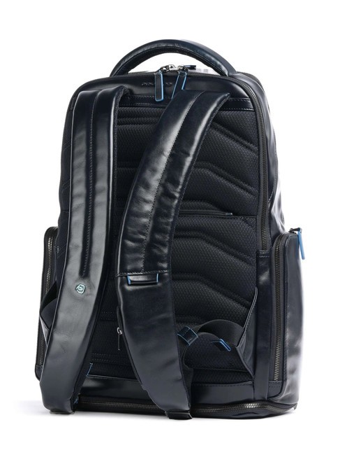 BLUE SQUARE  15,6-Zoll-Laptop-Rucksack aus Leder Blau - PC-Rucksäcke