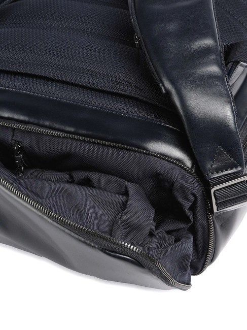 BLUE SQUARE  15,6-Zoll-Laptop-Rucksack aus Leder Blau - PC-Rucksäcke