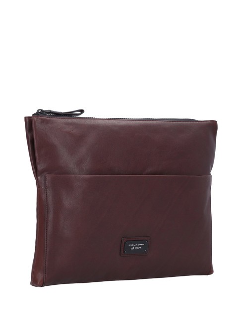 CAMPIONARIO - HARPER Flache Clutch aus Leder MORO - Tablettmappe &amp; Organizer