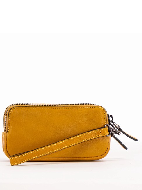 CAMPIONARIO - BLACK SQUARE Mini-Clutch aus Leder Gelb - Tablettmappe &amp; Organizer