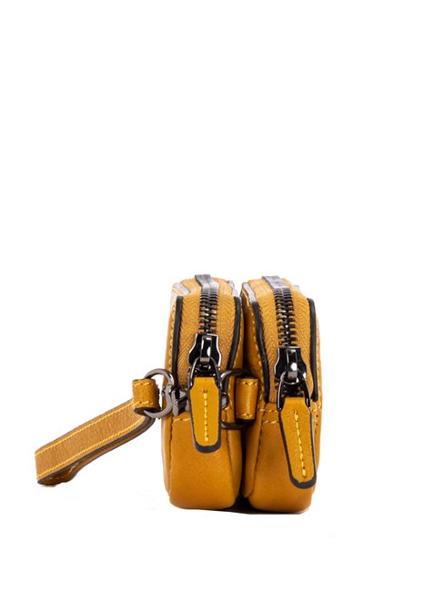 CAMPIONARIO - BLACK SQUARE Mini-Clutch aus Leder Gelb - Tablettmappe &amp; Organizer
