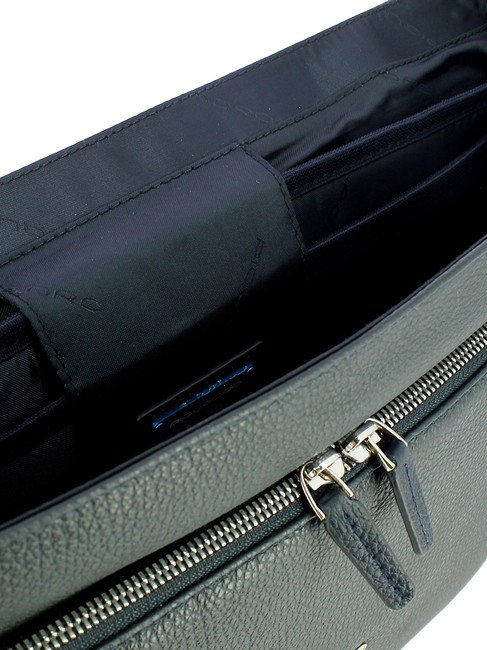 CAMPIONARIO - MODUS Aktentasche aus Leder f&uuml;r PC 15 " Blau - Arbeitstaschen