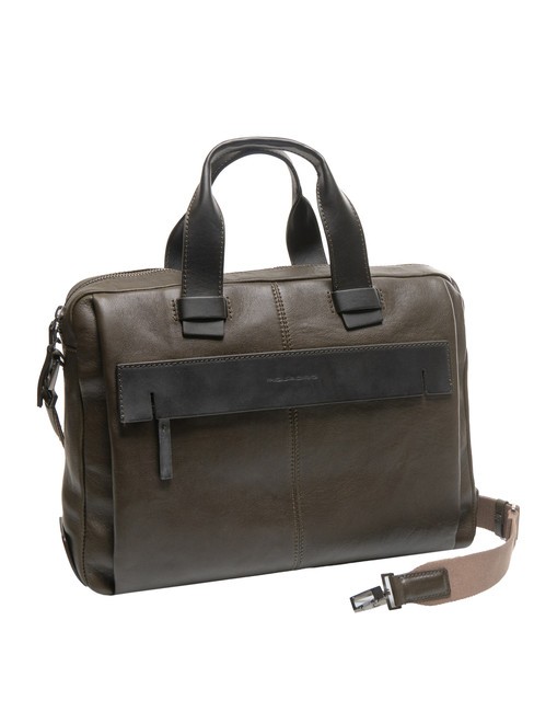 PYRAMID Aktentasche aus Leder, 15 "PC-Halter GR&Uuml;N - Arbeitstaschen