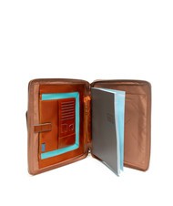 PIQUADRO CAMPIONARIO - BLUE SQUARE A4-Klemmbrett aus Leder mit Griffen ORANGE - Tablettmappe &amp; Organizer - 2