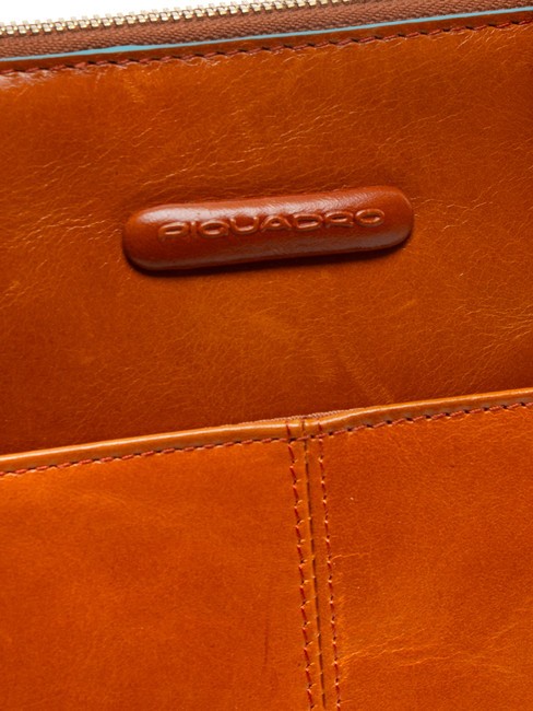 CAMPIONARIO - BLUE SQUARE A4-Klemmbrett aus Leder mit Griffen ORANGE - Tablettmappe &amp; Organizer