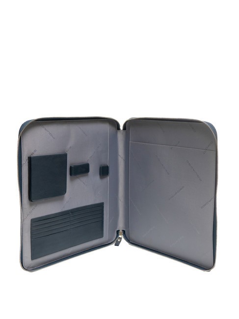 CAMPIONARIO - PQ-BIOS A4-Klemmbrett aus Leder und Stoff Blau - Tablettmappe &amp; Organizer