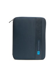 PIQUADRO CAMPIONARIO - PQ-BIOS A4-Klemmbrett aus Leder und Stoff Blau - Tablettmappe &amp; Organizer - 4