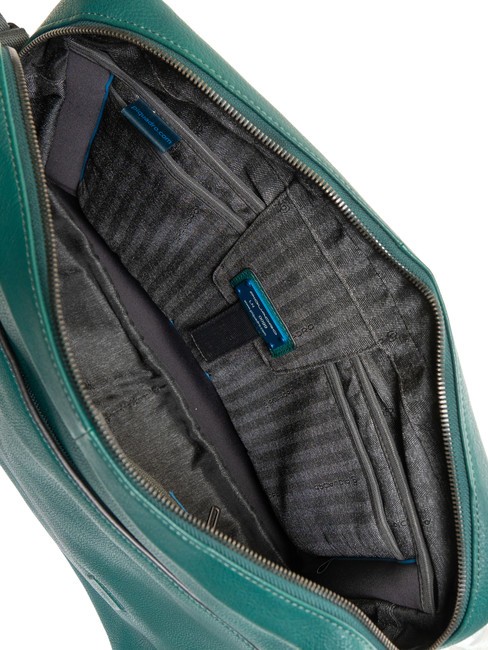 CAMPIONARIO -  TALLIN Leder-PC-Messenger-Aktentasche 14" GR&Uuml;N - Arbeitstaschen