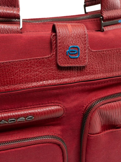 CAMPIONARIO - SIGNO OUT Aktentasche aus Stoff und Leder, 13-Zoll-St&uuml;ck ROT - Arbeitstaschen