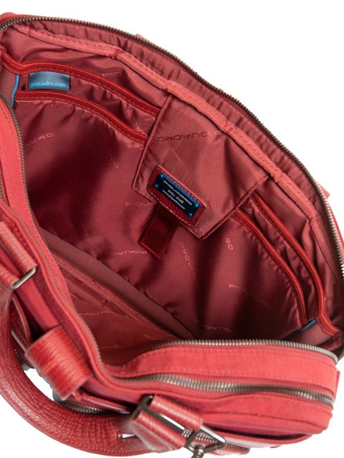 CAMPIONARIO - SIGNO OUT Aktentasche aus Stoff und Leder, 13-Zoll-St&uuml;ck ROT - Arbeitstaschen