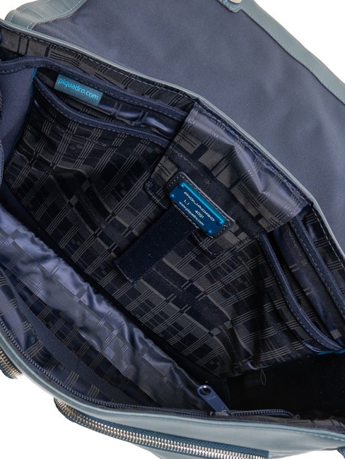 CAMPIONARIO - CARY Leder-Messenger, 13-Zoll-Laptophalter Blau - Arbeitstaschen