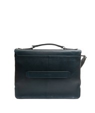PIQUADRO PIONEER Aktentasche aus Leder f&uuml;r 15,6 "PC Blau - Arbeitstaschen - 3