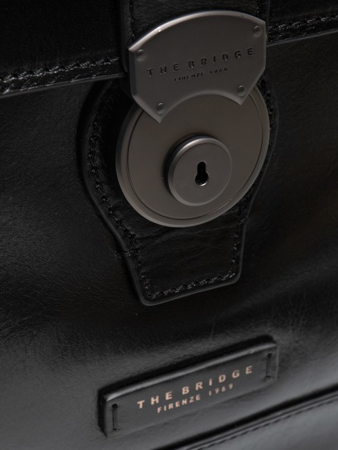 NERI  Aktentasche aus Leder schwarz / mattes dunkles Ruthenium - Arbeitstaschen