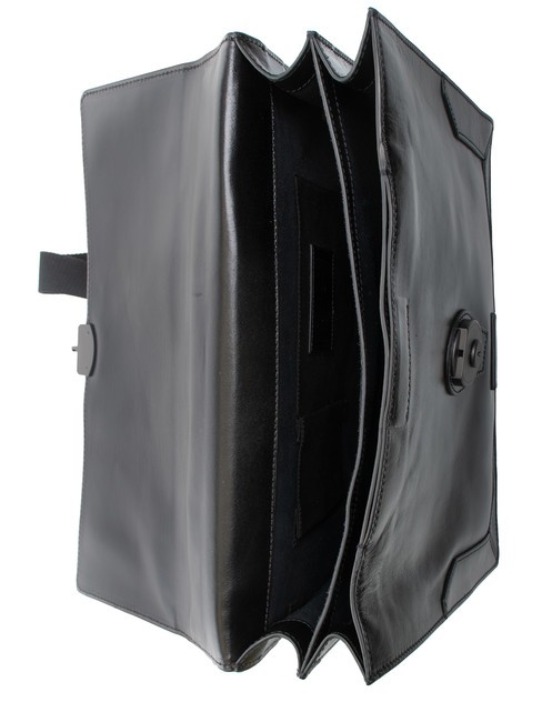 NERI  Aktentasche aus Leder schwarz / mattes dunkles Ruthenium - Arbeitstaschen