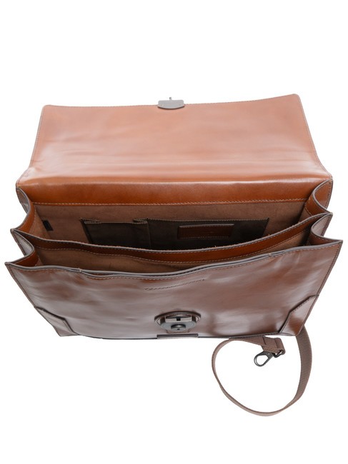 NERI  Aktentasche aus Leder Braun / Ruthenium - Arbeitstaschen