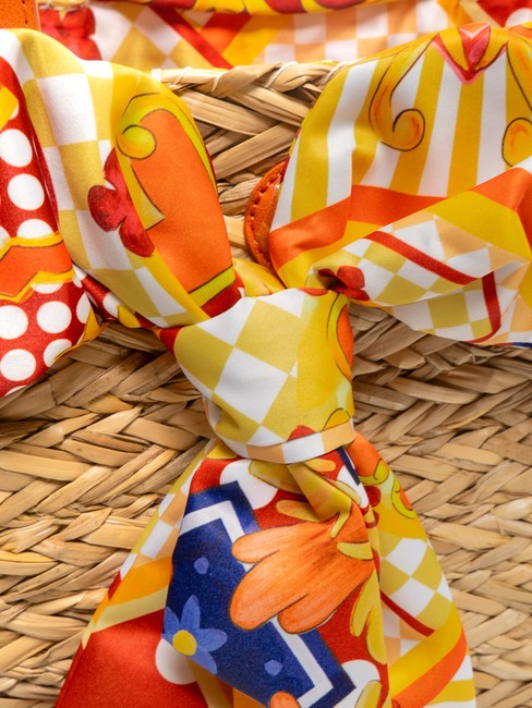 JAVA Mittelgroße Strandtasche aus Stroh orange - Damentaschen